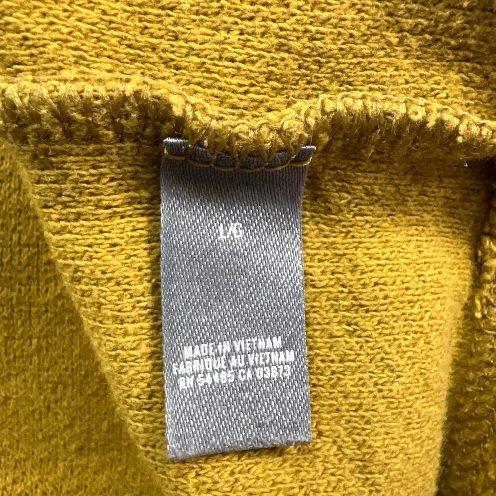 Aerie Sweater Womens L Yellow Cotton Textured Tight Knit Turtleneck Cozy Winter